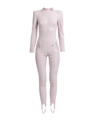Light pink jumpsuit on a white background