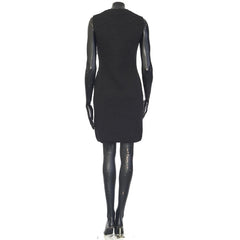 Black dress on a mannequin against a white background