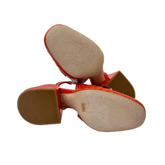 Fendi FF Buckle Croc Effect Slingback Pumps