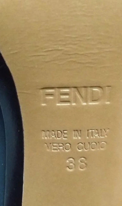 Fendi shoe sole with branding and size 38