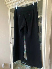 Gucci Black Wide Leg Pants With Gold Hardware GG Snap Front Belt