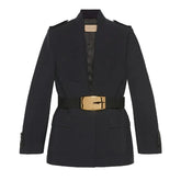 Gucci Women's Black Belted Soft Wool Silk Jacket - BNWT