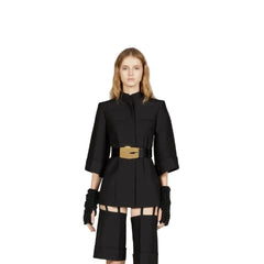 Gucci Women's Black Belted Soft Wool Silk Jacket - BNWT