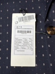 Gucci Men's Blue GG Logo Wool 2 Piece Pant Suit