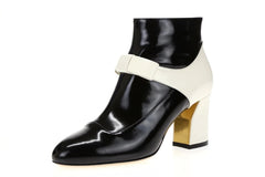 Gucci Magnolia White Bow Block Heel Boots