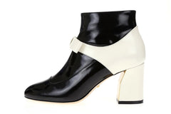 Gucci Magnolia White Bow Block Heel Boots