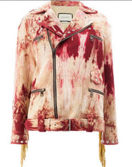 Gucci "BLIND FOR LOVE" Corduroy Leather Biker Jacket