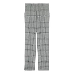 Gray plaid pants on a white background