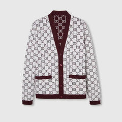 Cardigan with a patterned design on a white background