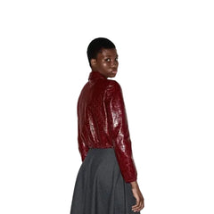 Gucci GG Embossed Leather Bomber Jacket - BNWT