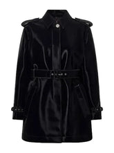 Gucci Black Velvet Effect Leather Trench Coat - BNWT