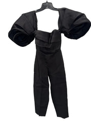 Black jumpsuit with a textured texture on a white background