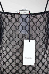 Gucci X Tom Ford 90s GG Monogram Sheer Lingerie Black Slip Dress