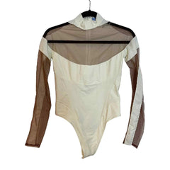 Mugler Sheer-Panel Long-Sleeve Bodysuit
