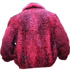 Persian Karakul Lamb & Mink Fur Collar Coat