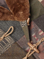 Ralph Lauren RRL Limited Collection Shearling Trim Patchwork Coat