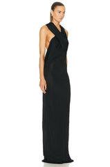 Saint Laurent Hooded Crepe Maxi Dress