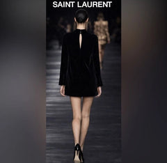 Saint Laurent Black Velvet Mini Dress