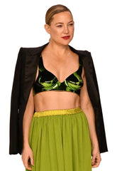 Tom Ford Green Metallic Breastplate Top