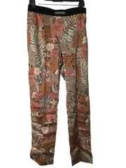 Tom Ford Silk Pajama Pants Floral Stretch w/ Velvet Trim
