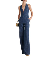 Valentino Garavani Chambray Denim Jumpsuit