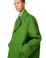 Valentino Double-Breasted Long-Sleeved Peacoat