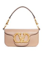 Valentino Garvani Loco Small Rose Cannelle Jewel Leather Shoulder Bag