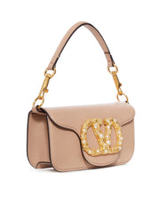 Valentino Garvani Loco Small Rose Cannelle Jewel Leather Shoulder Bag