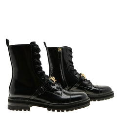 Versace Medusa Black Brushed Leather Boots