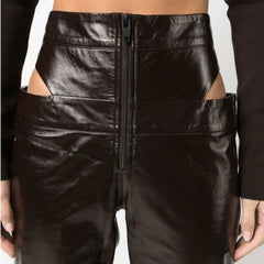 Zeynep Arcay Leather Crop Ankle Pant