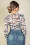 ZEBRA PRINT SHEER TOP