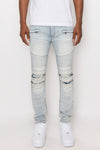 CREASED BIKER DENIM JEAN