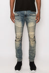 CREASED BIKER DENIM JEAN