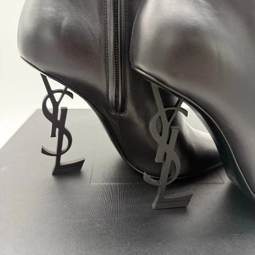 Yves Saint Laurent Opyum YSL Heel Nero Pointed Toe Booties
