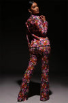 FLORAL EFFECT BLAZER SET