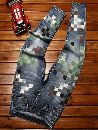 MOSAIC PRINT DENIM JEAN