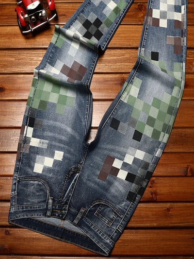 MOSAIC PRINT DENIM JEAN