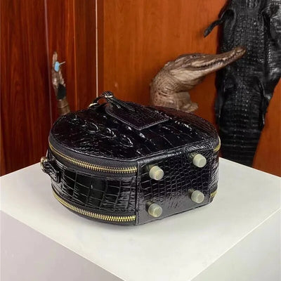 GENUINE ALLIGATOR ROUND HANDBAG