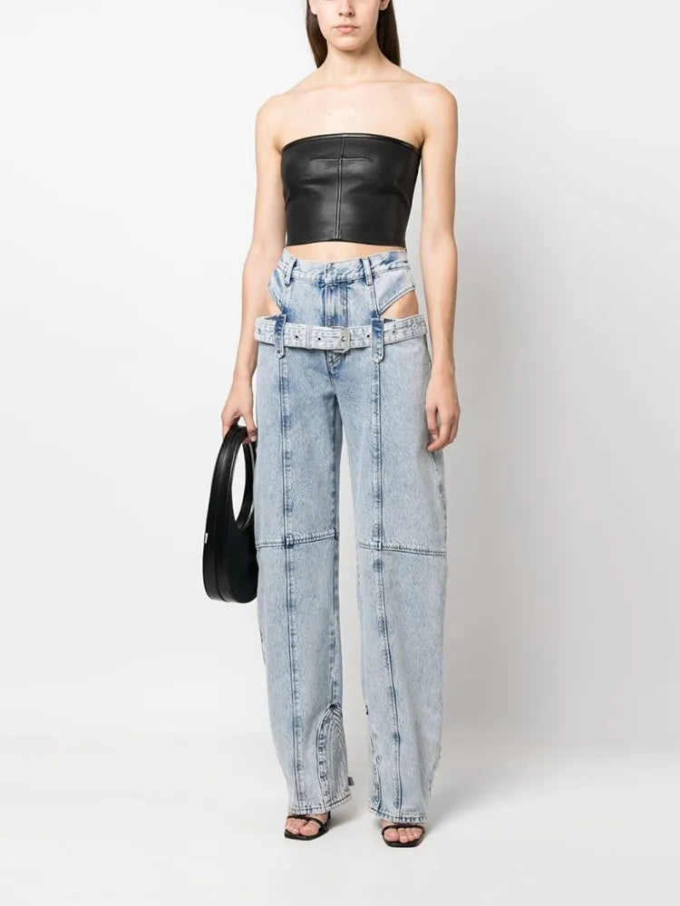 X-QUISITE BELTED DENIM JEAN