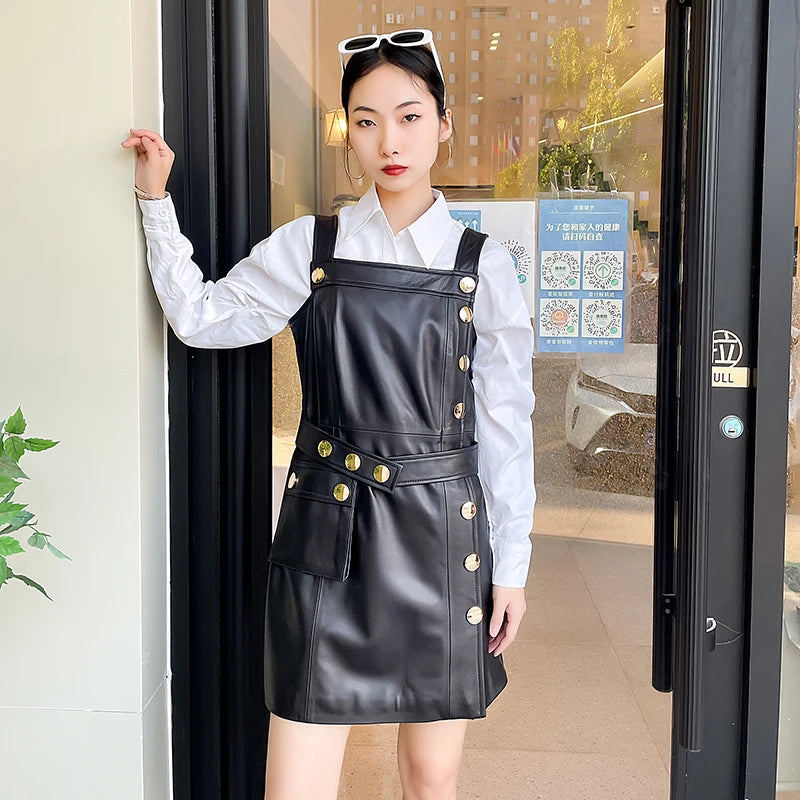 GENUINE LEATHER TANK DRESS