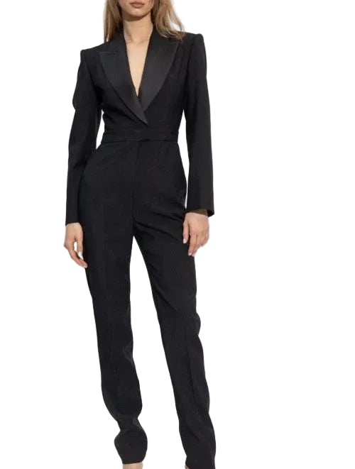 Alexander McQueen Black Cutout Back Jumpsuit