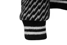 Saint Laurent Mens Teddy Bomber Jacket Size 54 XL Black White Chevron Wool