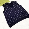 GUCCI GG Pattern Striped Knit V-neck Vest