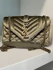 Saint Laurent Small Envelope Velour Crossbody Bag NWT YSL Pale Olive