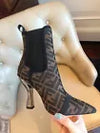 Women's Boots Fendi Technical Black Leather Size EU39 US 8.5