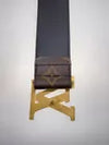 LOUIS VUITTON Belt Leather Brown Total Pattern Mens M0422 Used