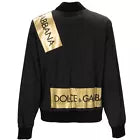 DOLCE & GABBANA DG Gold Logo Padded Zip Bomber Jacket Black IT 56 2XL