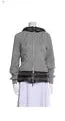 Moncler Sweater Down Combo Jacket Hood Gray Cable Women L