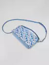 Burberry Cornflower Blue/White Leather/Fabric/Sequin Top Handle Small Note Bag