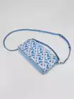 Burberry Cornflower Blue/White Leather/Fabric/Sequin Top Handle Small Note Bag